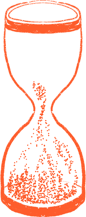 reloj de arena naranja